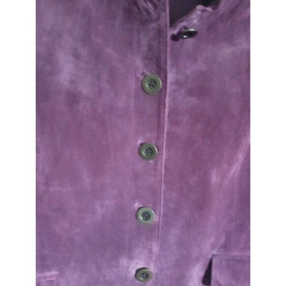 Women's C Concepts Suede Jacket Size 12 Purple Coat 100% Leather Pockets - Picture 6 of 9